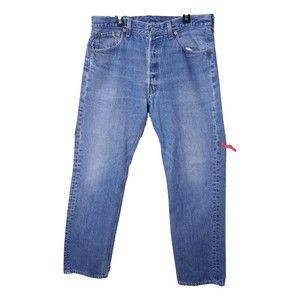 Vintage Levi's 501XX Men's Light Blue Button Fly Straight Denim Jeans Size 35X34